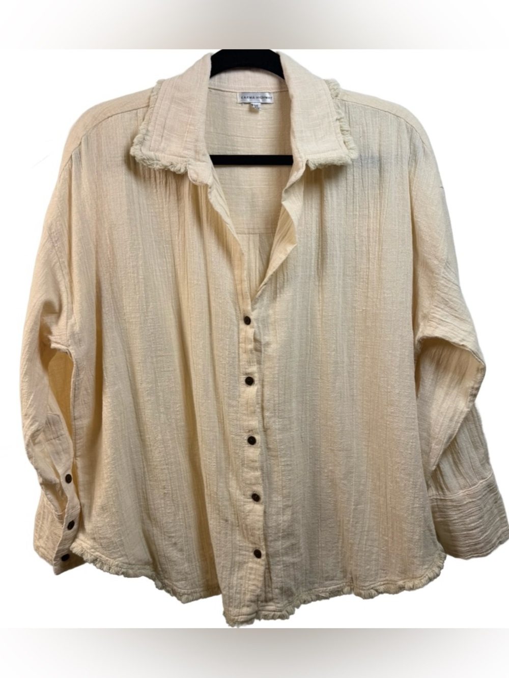 Karma Highway Cream Button-Front Top